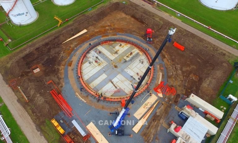 Proyecto de montaje de tanque industrial para Vitco, optimizado con el Sistema Cantoni.